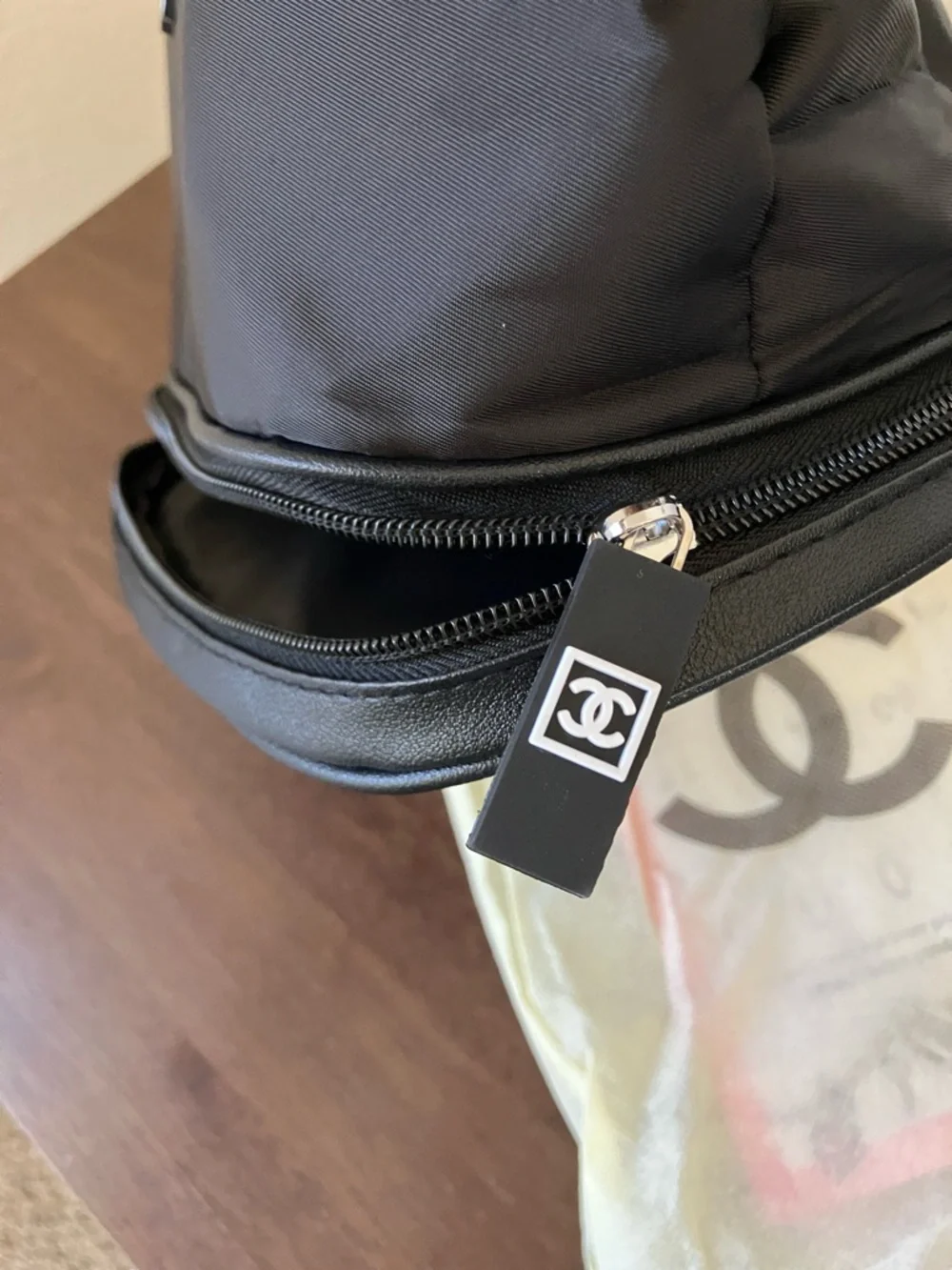 CHANEL Black Nylon CC Logo Toiletry Bag - Picture 5 of 6